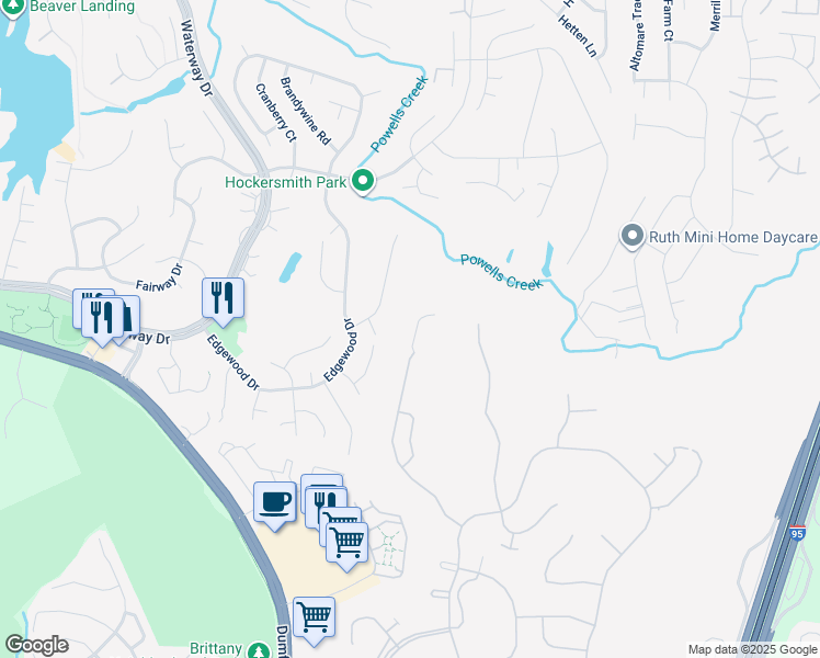 map of restaurants, bars, coffee shops, grocery stores, and more near 4079 Great Harvest Court in Dumfries