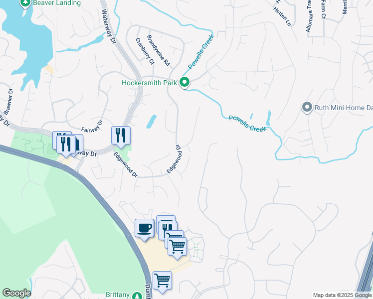map of restaurants, bars, coffee shops, grocery stores, and more near 16097 Deer Park Drive in Dumfries
