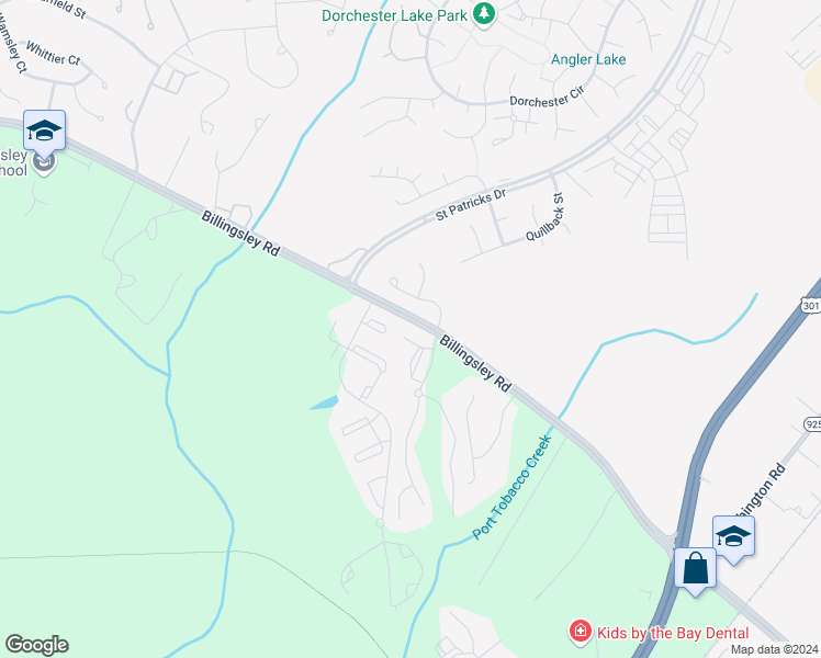 map of restaurants, bars, coffee shops, grocery stores, and more near 10486 Telluride Place in Charles County