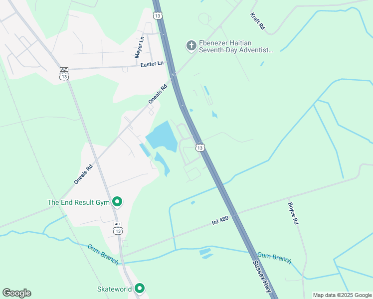 map of restaurants, bars, coffee shops, grocery stores, and more near 9670 Chelsea Lane in Seaford