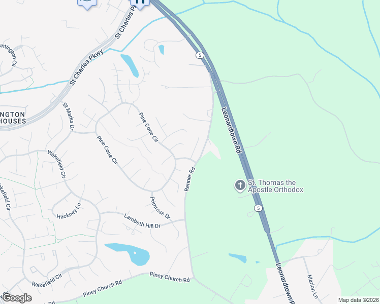 map of restaurants, bars, coffee shops, grocery stores, and more near 3617 Satinleaf Court in Waldorf