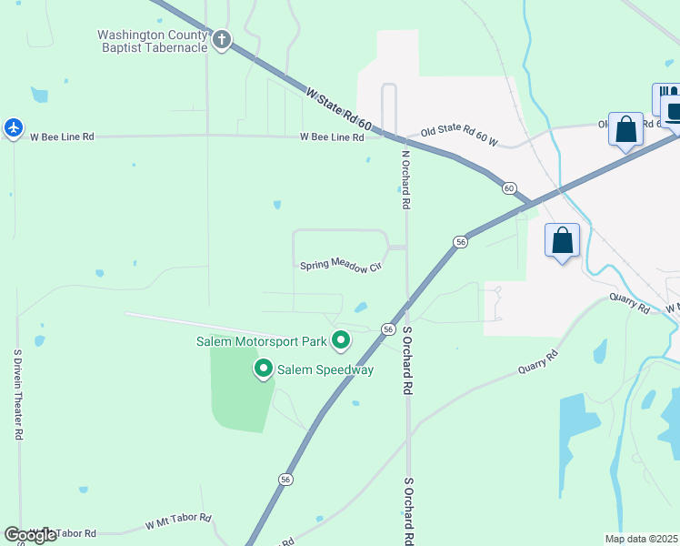 map of restaurants, bars, coffee shops, grocery stores, and more near 264 Spring Meadow Circle in Salem