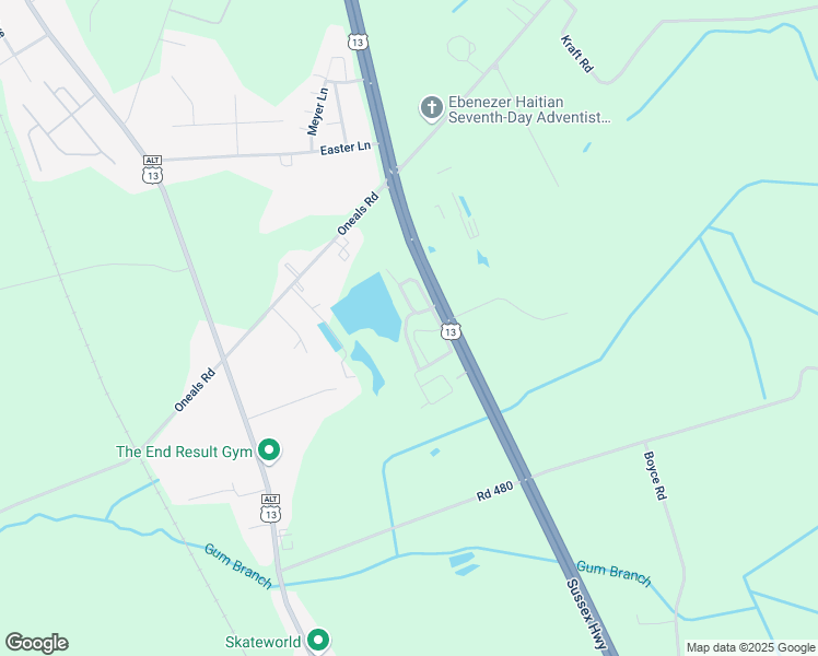 map of restaurants, bars, coffee shops, grocery stores, and more near 9670 Chelsea Lane in Seaford
