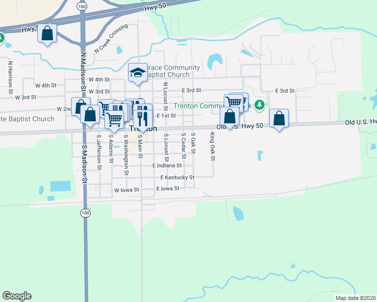 map of restaurants, bars, coffee shops, grocery stores, and more near 408 East Broadway in Trenton