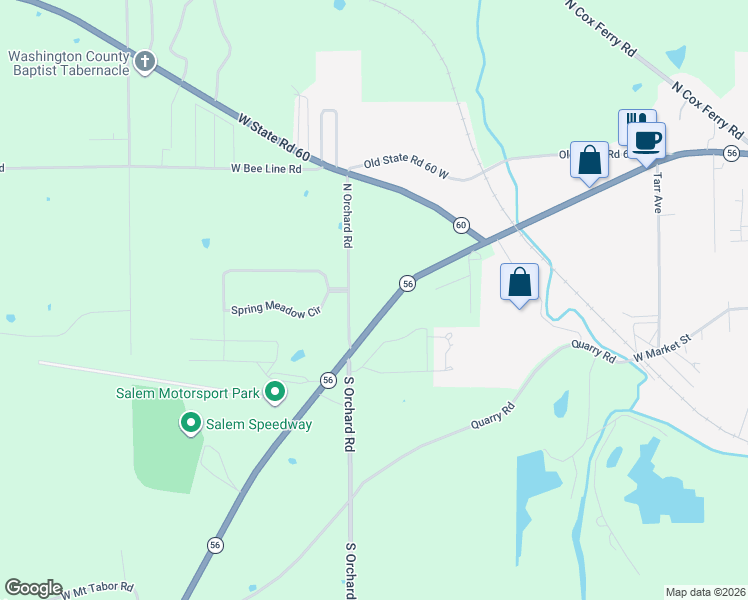 map of restaurants, bars, coffee shops, grocery stores, and more near 2005 Highway 56 in Salem