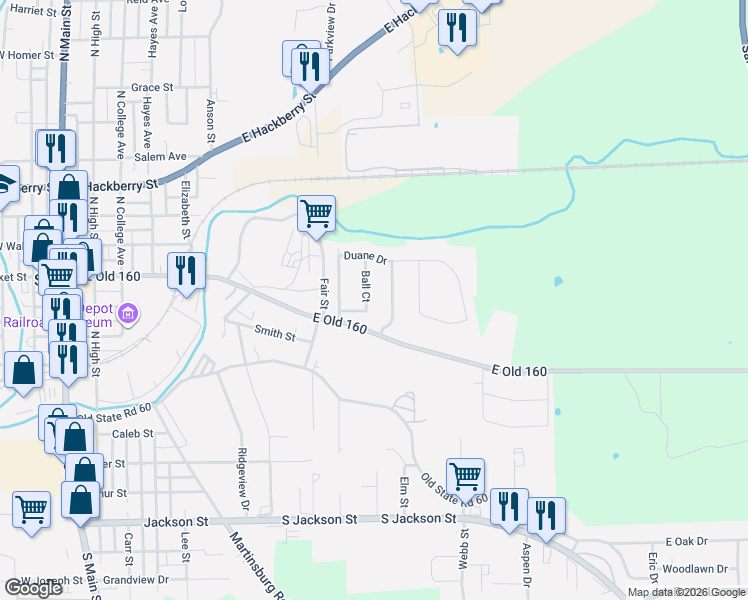 map of restaurants, bars, coffee shops, grocery stores, and more near 100-198 Ball Court in Salem