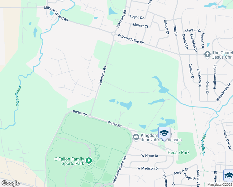 map of restaurants, bars, coffee shops, grocery stores, and more near 1233 Lakeview Lane in O'Fallon