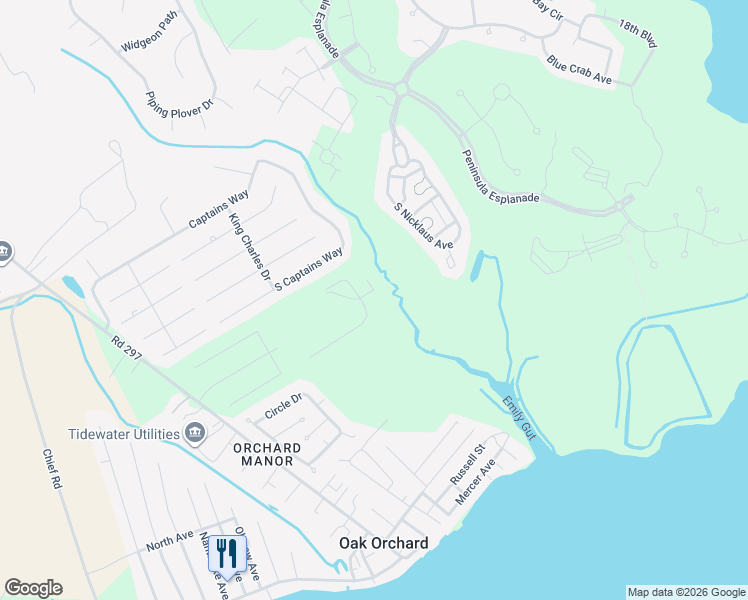 map of restaurants, bars, coffee shops, grocery stores, and more near 22347 Reeve Road in Millsboro