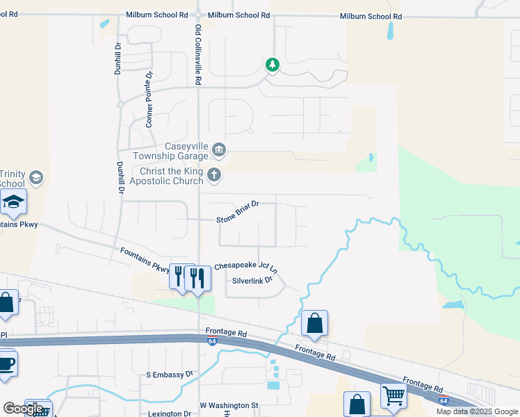 map of restaurants, bars, coffee shops, grocery stores, and more near 908 Stone Briar Drive in O'Fallon