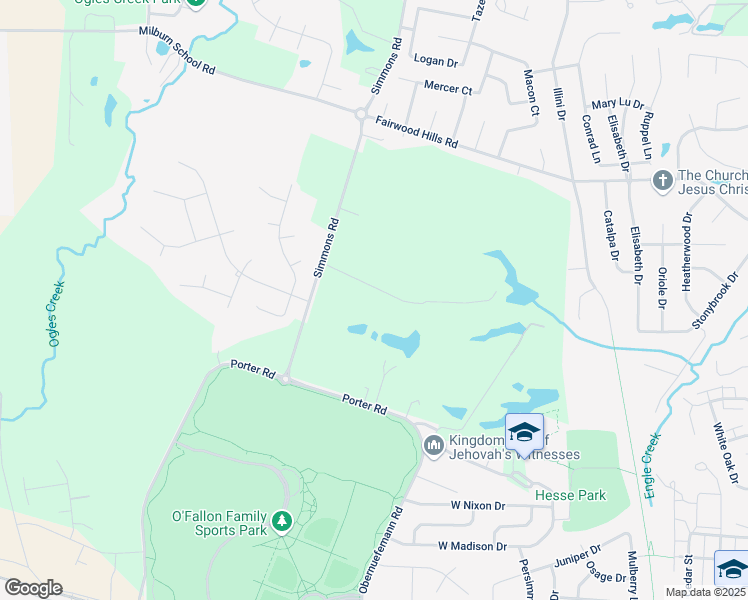 map of restaurants, bars, coffee shops, grocery stores, and more near 1233 Lakeview Lane in O'Fallon