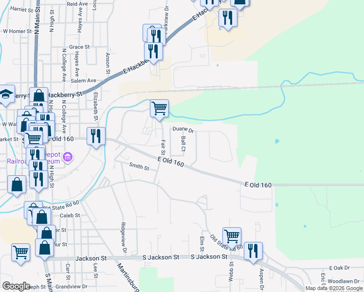 map of restaurants, bars, coffee shops, grocery stores, and more near 100-198 Ball Court in Salem