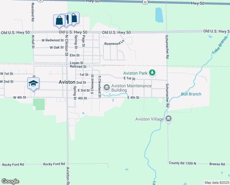 map of restaurants, bars, coffee shops, grocery stores, and more near 400 East 3rd Street in Aviston