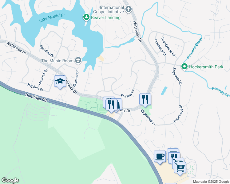 map of restaurants, bars, coffee shops, grocery stores, and more near 4399 Ashgrove Drive in Montclair