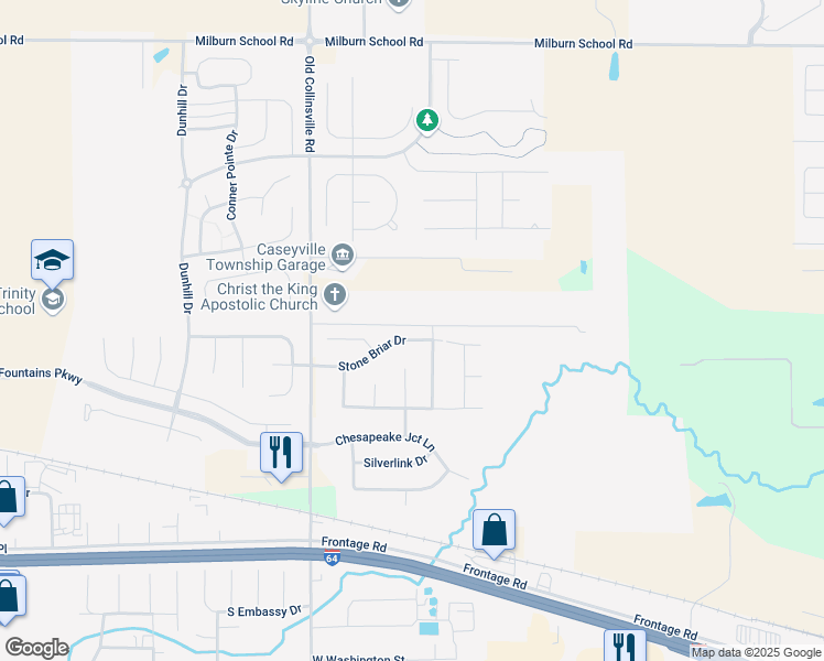 map of restaurants, bars, coffee shops, grocery stores, and more near 908 Stone Briar Drive in O'Fallon
