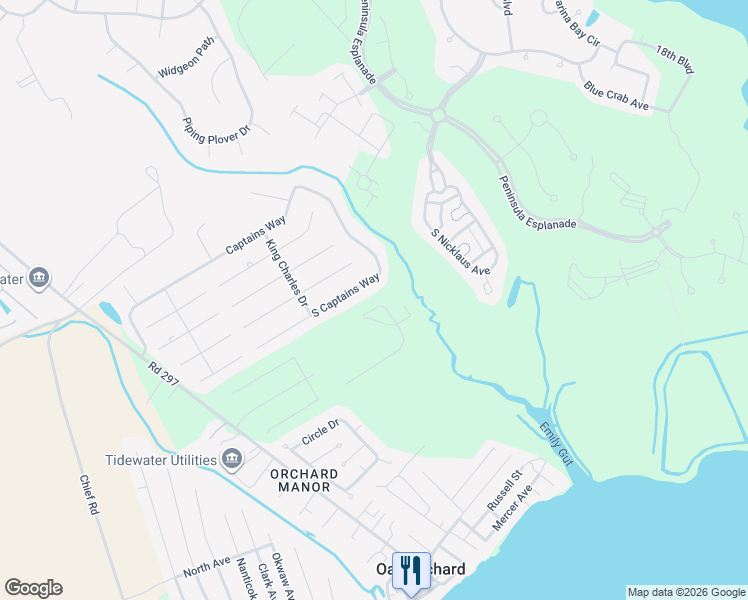 map of restaurants, bars, coffee shops, grocery stores, and more near 32847 South Captains Way in Millsboro