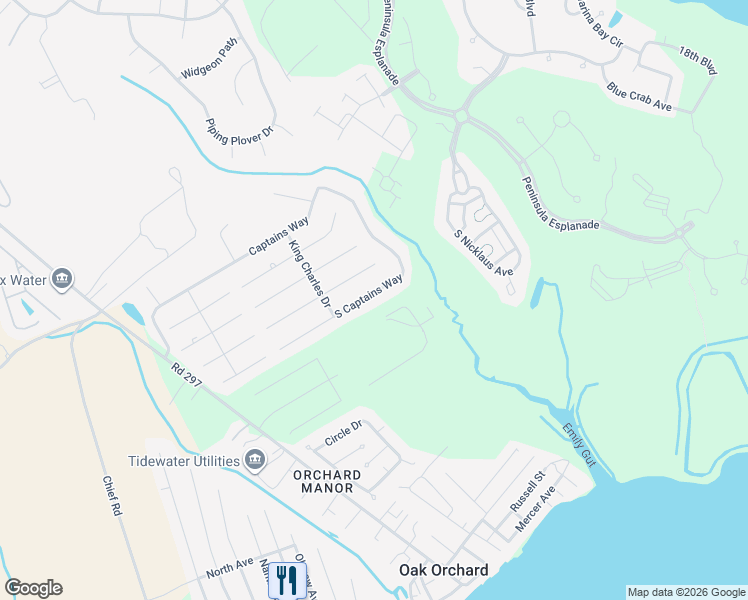 map of restaurants, bars, coffee shops, grocery stores, and more near 32847 South Captains Way in Millsboro