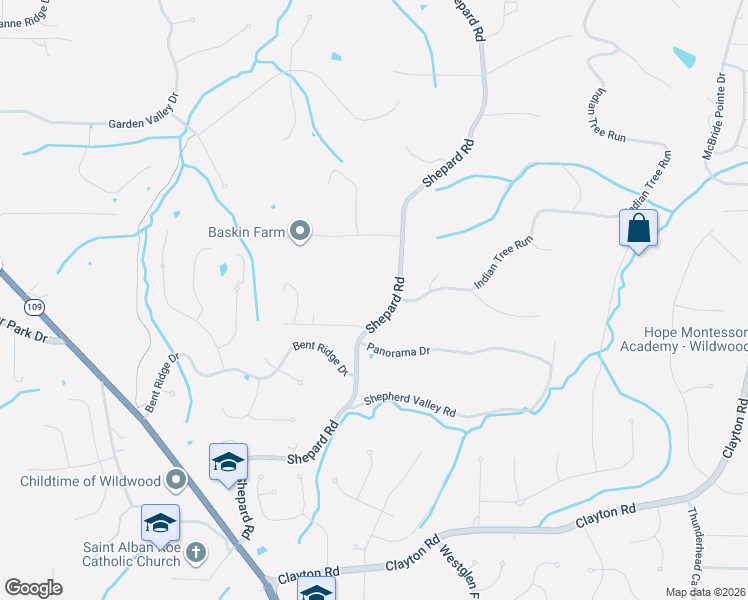 map of restaurants, bars, coffee shops, grocery stores, and more near 1849 Shepard Road in Wildwood