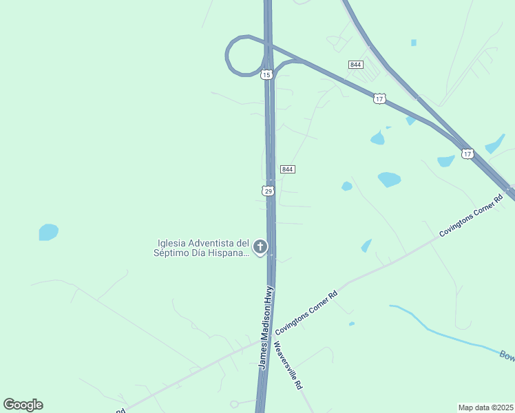 map of restaurants, bars, coffee shops, grocery stores, and more near 10352 James Madison Highway in Bealeton