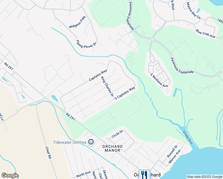 map of restaurants, bars, coffee shops, grocery stores, and more near 27735 King Charles Drive in Millsboro