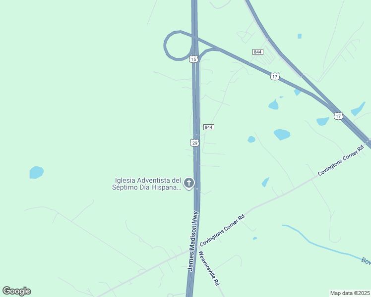 map of restaurants, bars, coffee shops, grocery stores, and more near 10342 James Madison Highway in Bealeton