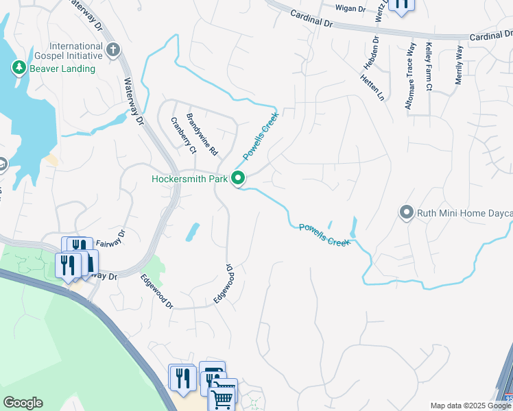 map of restaurants, bars, coffee shops, grocery stores, and more near 16070 Deer Park Drive in Dumfries