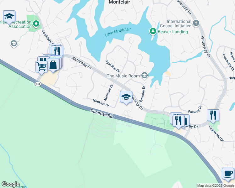 map of restaurants, bars, coffee shops, grocery stores, and more near 4700 Greenfield Place in Montclair