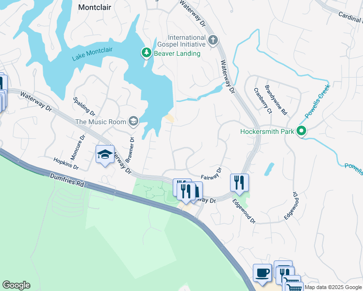 map of restaurants, bars, coffee shops, grocery stores, and more near 4410 Boxwood Drive in Montclair
