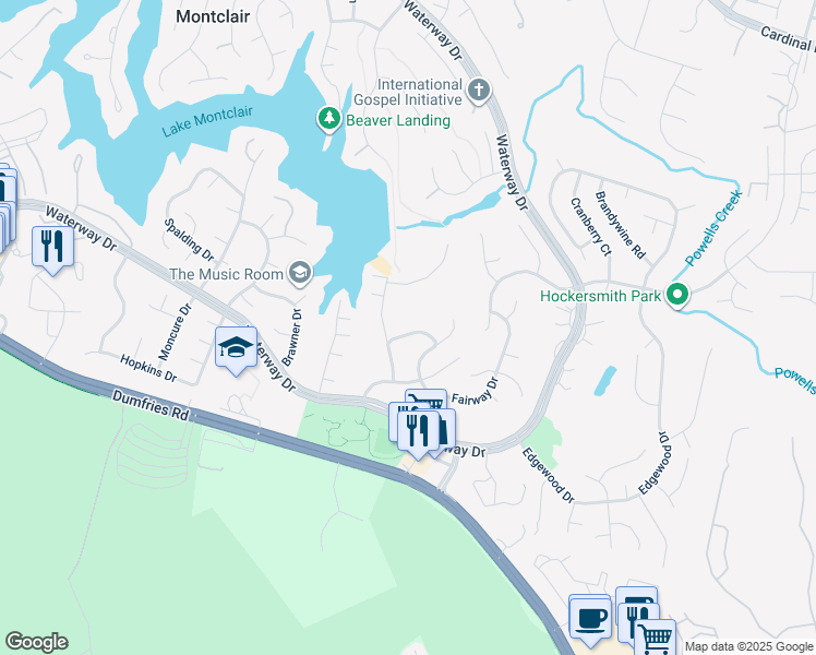 map of restaurants, bars, coffee shops, grocery stores, and more near 4410 Boxwood Drive in Montclair