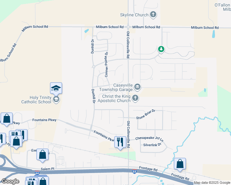 map of restaurants, bars, coffee shops, grocery stores, and more near 806 Saybrook Falls Drive in Fairview Heights