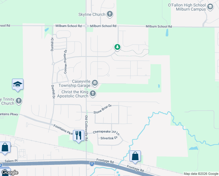 map of restaurants, bars, coffee shops, grocery stores, and more near 937 Rowe Lane in O'Fallon