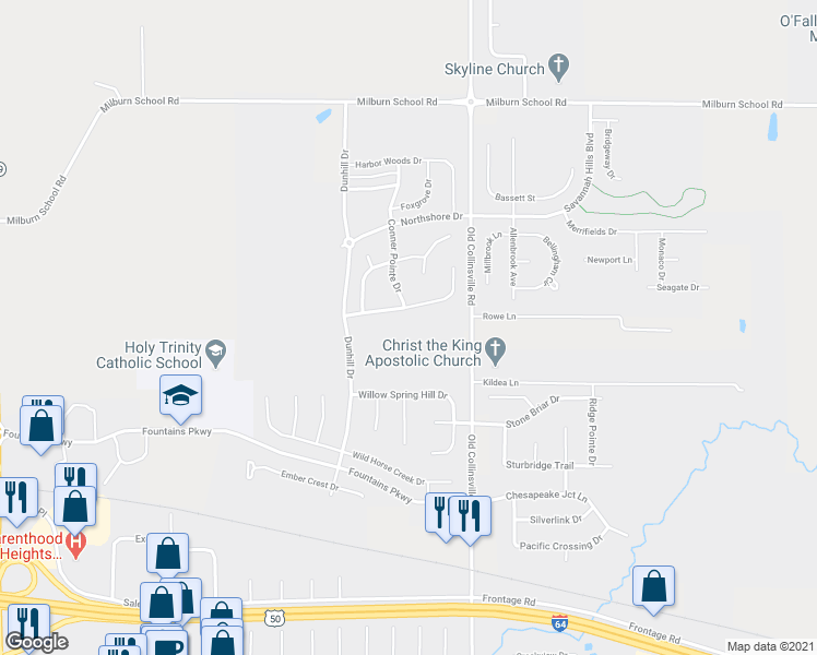 map of restaurants, bars, coffee shops, grocery stores, and more near 806 Saybrook Falls Drive in Fairview Heights