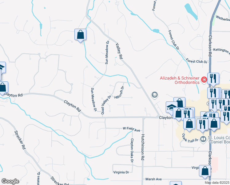 map of restaurants, bars, coffee shops, grocery stores, and more near 2740 Hillcroft Drive in Wildwood