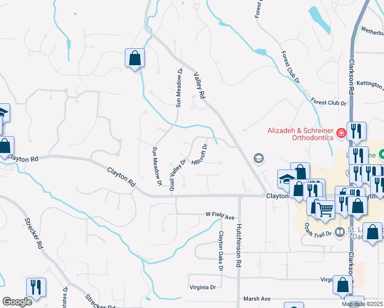 map of restaurants, bars, coffee shops, grocery stores, and more near 2740 Hillcroft Drive in Wildwood