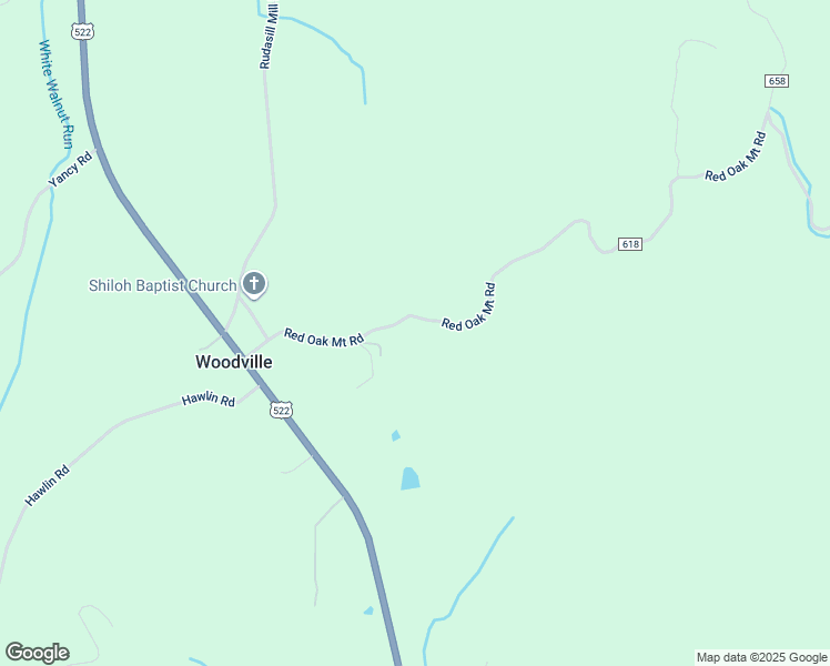 map of restaurants, bars, coffee shops, grocery stores, and more near 82 Red Oak Mountain Road in Woodville