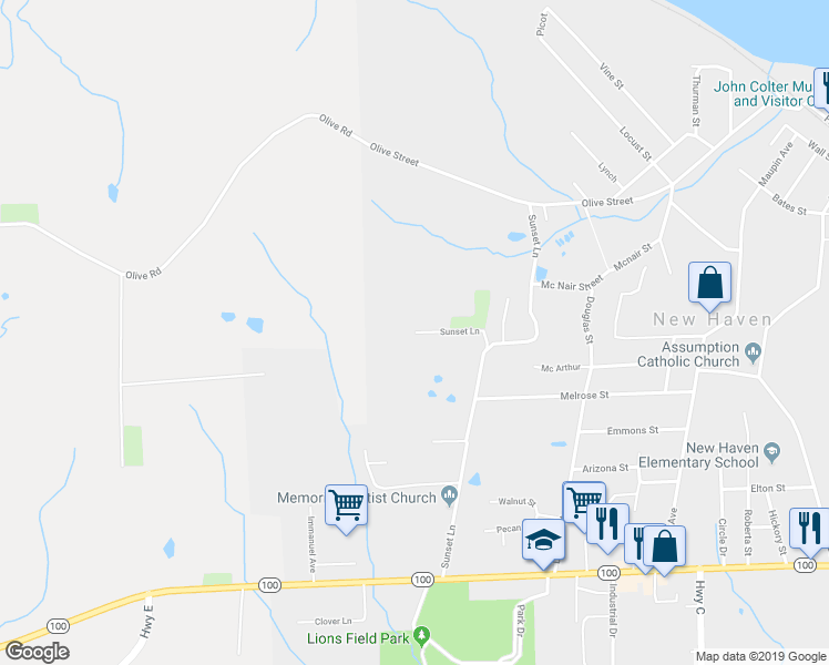 map of restaurants, bars, coffee shops, grocery stores, and more near 651 Sunset Lane in New Haven