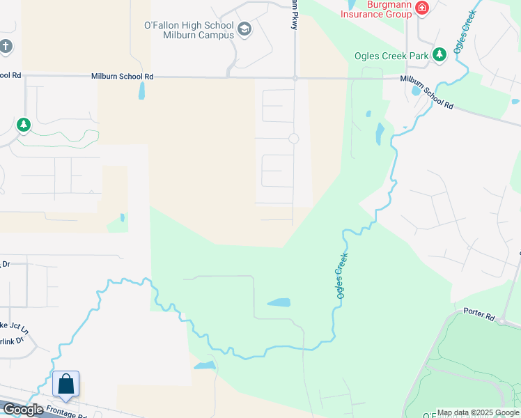 map of restaurants, bars, coffee shops, grocery stores, and more near 704 Milburn School Road in O'Fallon
