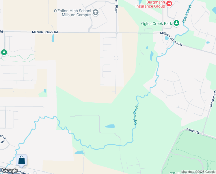 map of restaurants, bars, coffee shops, grocery stores, and more near 704 Milburn School Road in O'Fallon