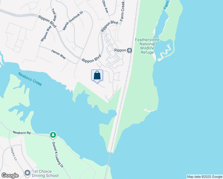 map of restaurants, bars, coffee shops, grocery stores, and more near 15822 Bobolink Drive in Woodbridge