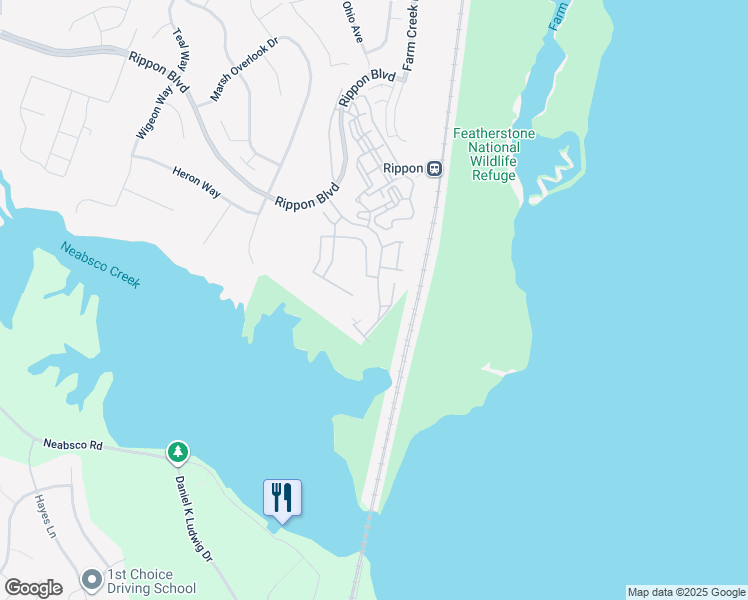 map of restaurants, bars, coffee shops, grocery stores, and more near 15822 Bobolink Drive in Woodbridge