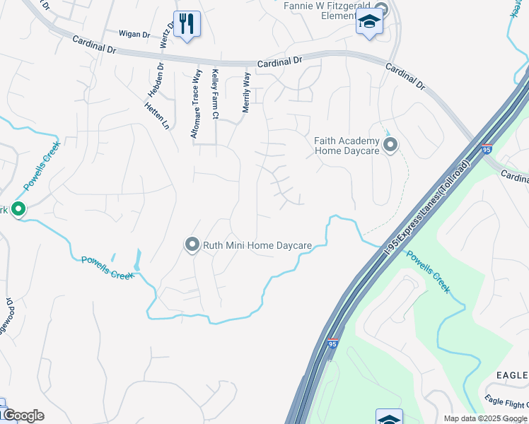 map of restaurants, bars, coffee shops, grocery stores, and more near 15811 Beau Ridge Dr in Woodbridge