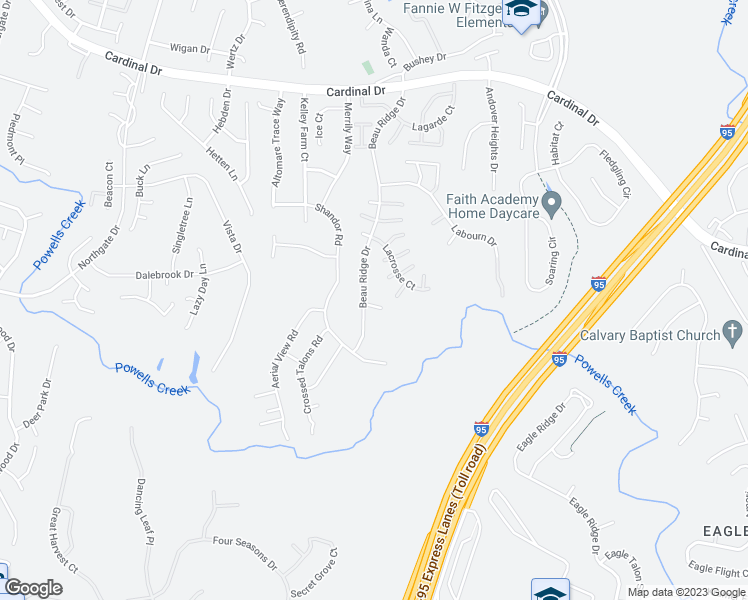 map of restaurants, bars, coffee shops, grocery stores, and more near 15811 Beau Ridge Drive in Woodbridge