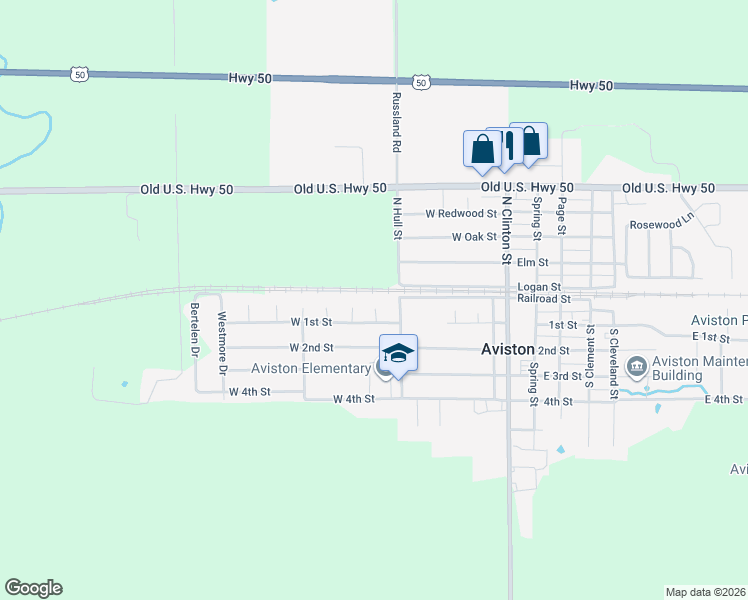 map of restaurants, bars, coffee shops, grocery stores, and more near 10 South Hull Street in Aviston