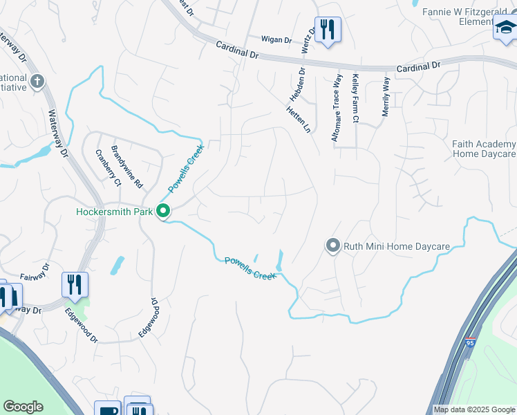 map of restaurants, bars, coffee shops, grocery stores, and more near 3725 Dalebrook Drive in Montclair