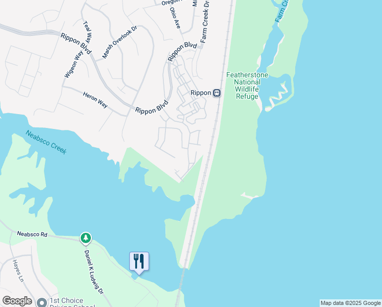 map of restaurants, bars, coffee shops, grocery stores, and more near 15809 Bobolink Drive in Woodbridge