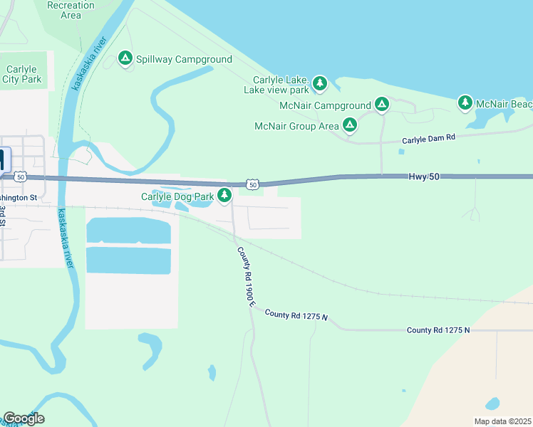 map of restaurants, bars, coffee shops, grocery stores, and more near 125 Lake Vista Drive in Carlyle