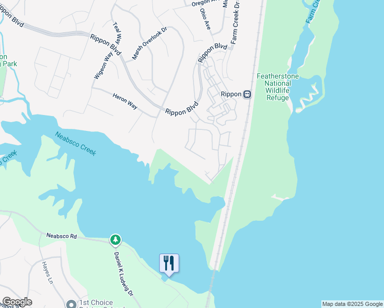 map of restaurants, bars, coffee shops, grocery stores, and more near 16022 Barn Swallow Place in Woodbridge