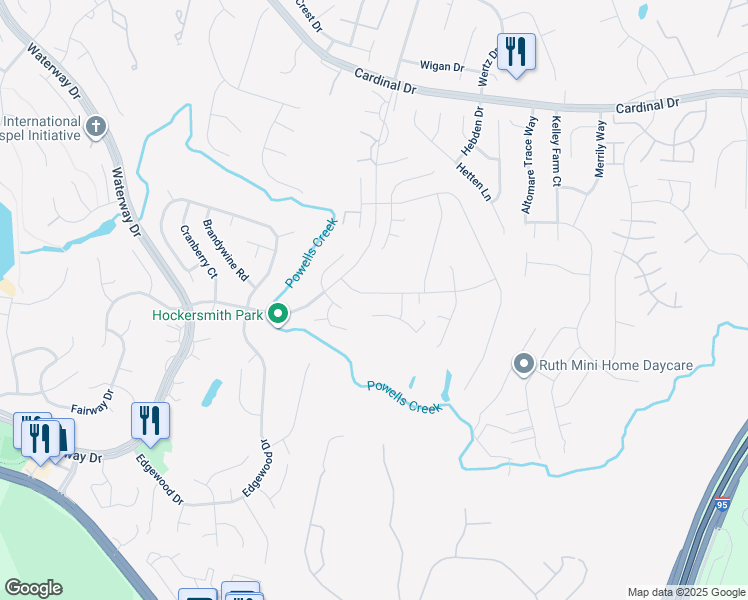 map of restaurants, bars, coffee shops, grocery stores, and more near 3807 Dalebrook Drive in Montclair