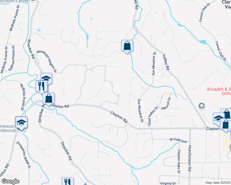 map of restaurants, bars, coffee shops, grocery stores, and more near 2731 Wynncrest Manor Drive in Wildwood