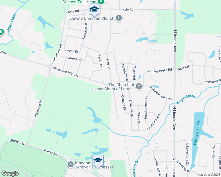 map of restaurants, bars, coffee shops, grocery stores, and more near 1141 Illini Drive in O'Fallon