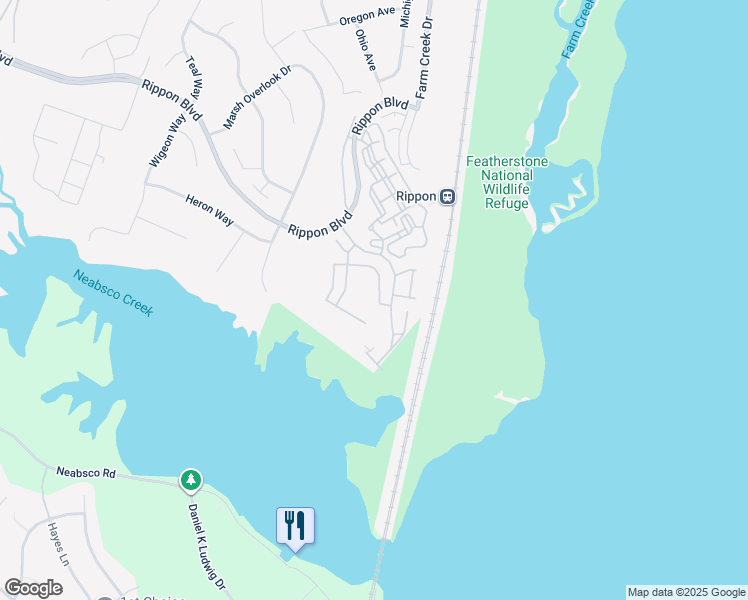map of restaurants, bars, coffee shops, grocery stores, and more near 1331 Cranes Bill Way in Woodbridge